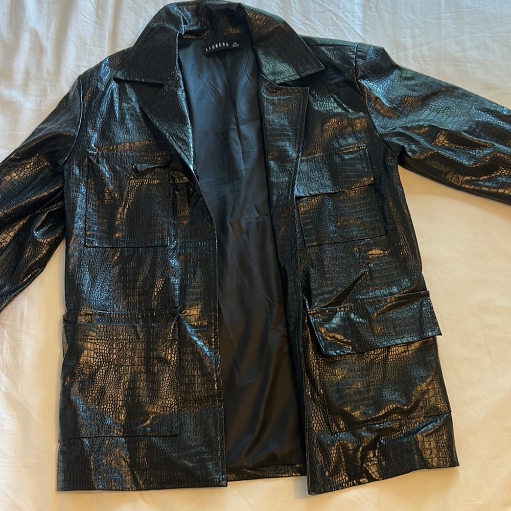 Princess polly faux leather oversized jacket